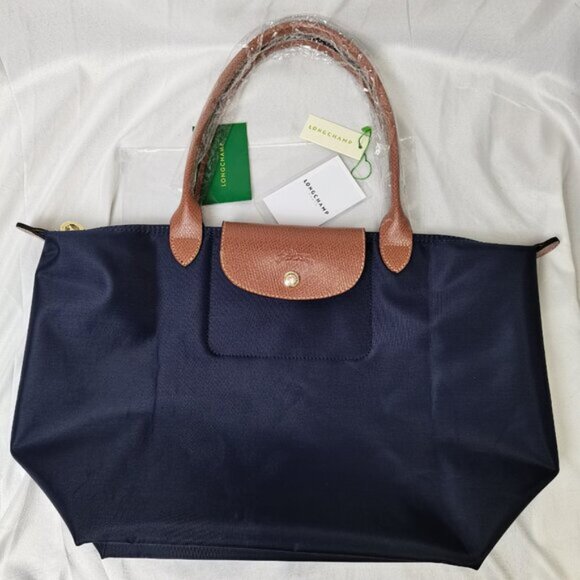 Longchamp Blue Le Pliage Nylon Folded Tote Shoulder Bag - Picture 6 of 9